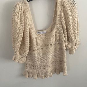 Zara knit off shoulder top
